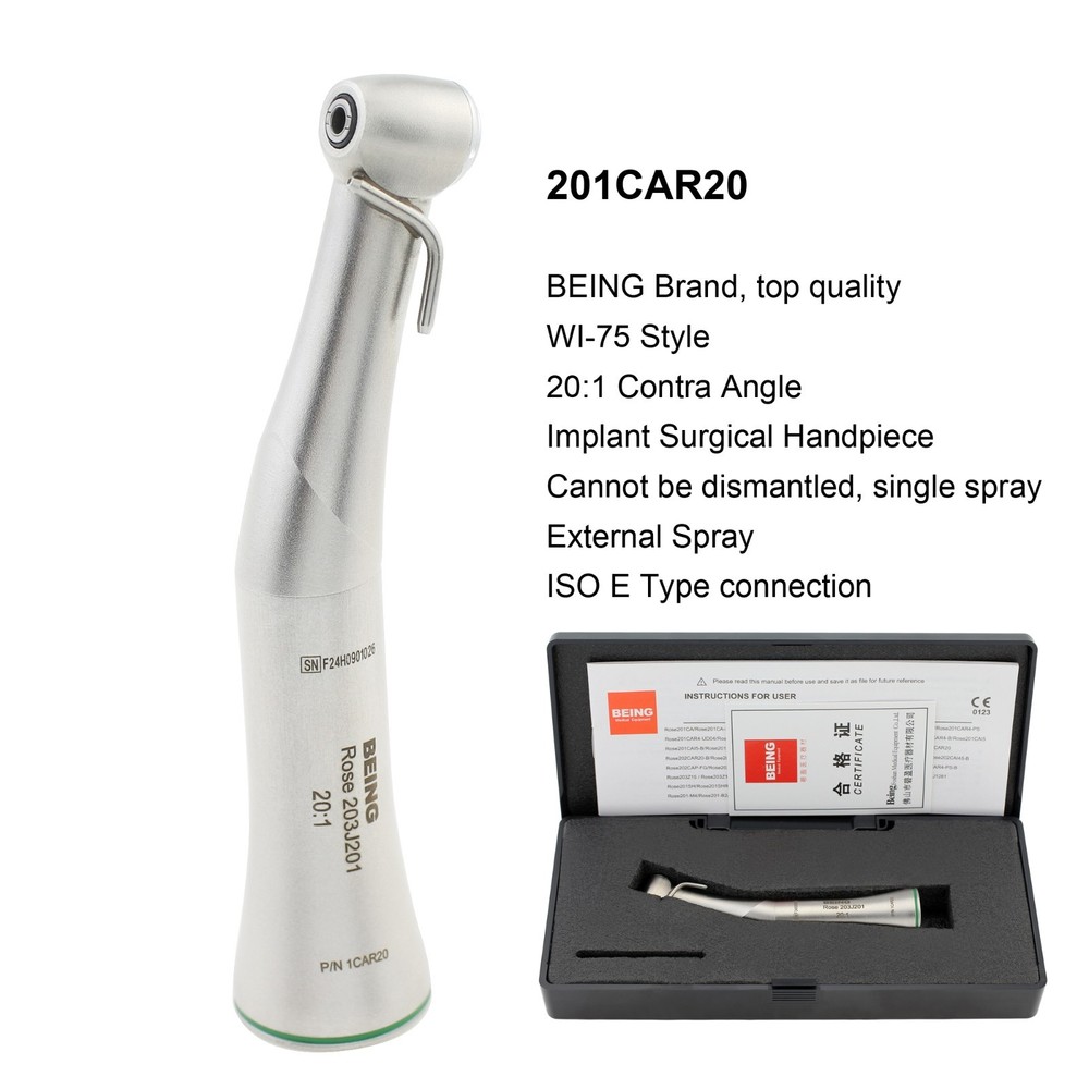 Dental 20:1 Implant Contra Angle Surgical Handpiece NSK KAVO S201XL ISO E-Type