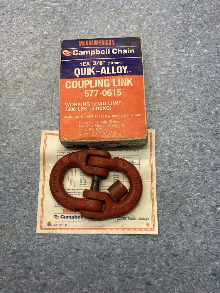 Campbell Chain & Fittings VTG 5770615 3/8″ Quik-Alloy® Coupling Link, 7300 Lbs