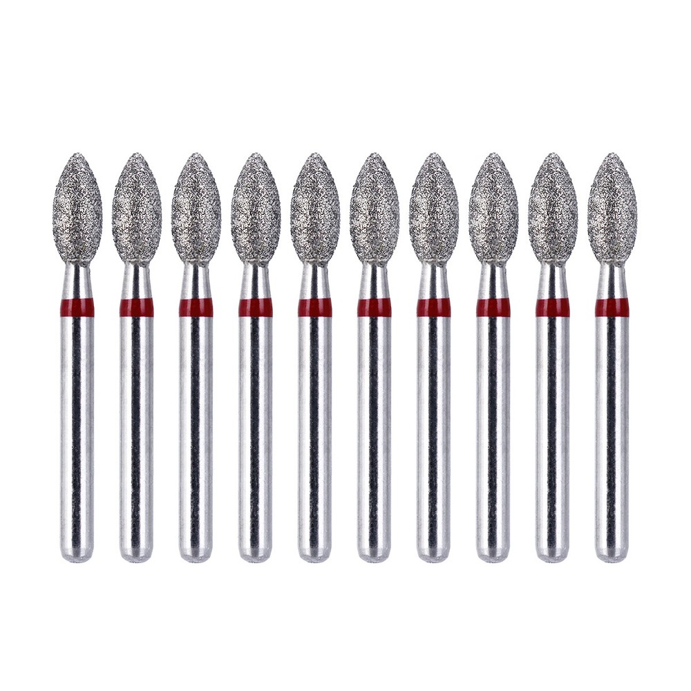 AZDENT Dental FG Diamond Bur Football Shape Egg Fine Grit Red High Speed