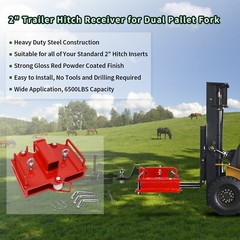 2″ Trailer Hitch Receiver for Dual Pallet Forks Forklift Towing Adapter Attach