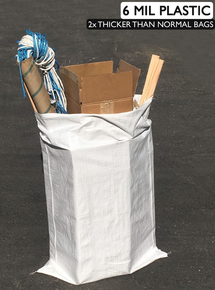(5) Contractor Bags – 6 Mil – 31″ x 45″ – Garbage Dumpster Bag Trash Sandbags