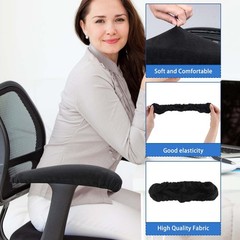 QfwdfcTrenz 1 Pair Office Chair Arm Covers Nylon Armrest Cover Black