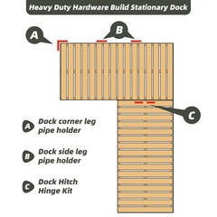 Stationary Dock Heavy Duty Floating Dock Brackets Side Leg Pipe Holder Rail