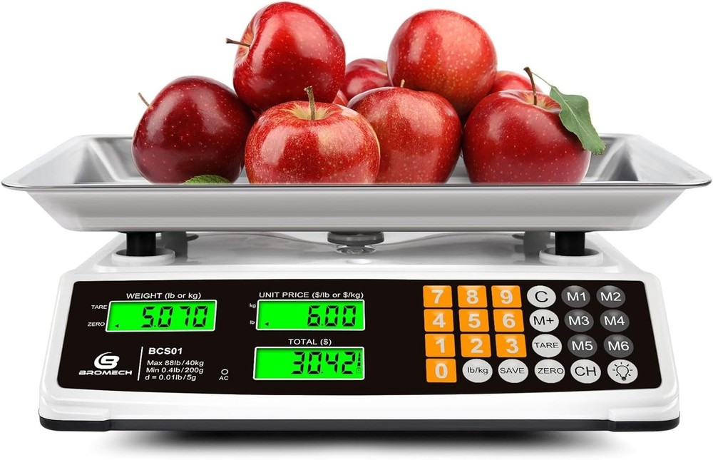 Price Computing Scale 88lb/40kg Commercial Food Scale for Produce Meat with Stai