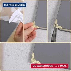 100 PCS Metal Book Corner Protectors, Vintage Gold Book Corner Covers Iron Paper