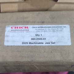 Chick Machinable Jaw Set 0525 Flat/No Step Jaw 080-2505-01 Workholding