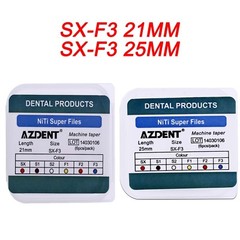 AZDENT Dental Endo Root Canal NiTi Super Rotary Files Engine Use SX-F3 25mm/21mm