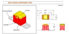 927-0140 140 AMP Multi Purpose Fuse Horizontal Bolt on Cartridge Type PAL 1
