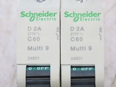 Schneider Electric C60 2A Multi 9 D2A Circuit Breaker 1 Pole DIN Rail Lot of 2