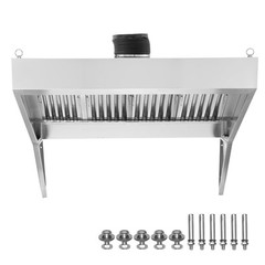 Commercial Exhaust Hood 9FT Food Truck Hood Exhaust 201 Stainless Steel