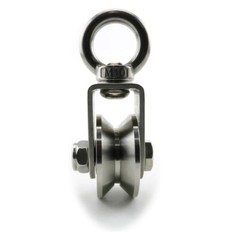 1Pc M10 V Groove Roller Wheel Swivel Cable Rope Wire Pulley Block Bearing Steel