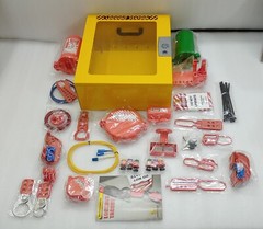 TAJLOTO SAFETY LOCKOUT / TAGOUT STATION (ACCESSORIES AS SHOWN IN PICS)