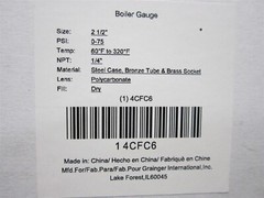 2-1/2″ 0 to 75 psi Round Boiler Gauge with 1/4″ MNPT Center Back Connection