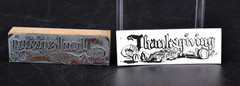 VTG Printing Letterpress Printer Type Block “THANKSGIVING” Single Word 3.75″