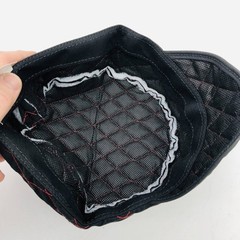 Guard Line 490714 Welders Skull Cap Quilted Black Red Cross Stitching 7in 2pk