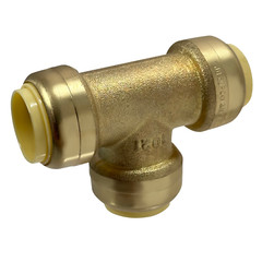 3/4″ PUSH FIT TEES (10 PIECES) – LEAD FREE BRASS 3/4 X 3/4 X 3/4