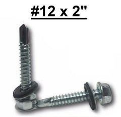 #12-14 x 2″ Tek Screw w/ Coat Hex Self Drilling Screws 5/16″ Drive (500/bx)