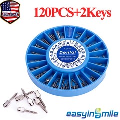 120x Dental Conical Screw Post Endo Root Canal Pins Kit Drill Core Crown Restore