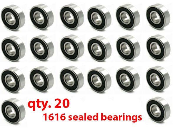 TWENTY (20) BALL BEARINGS, SEALED BOTH SIDES, 1616 RS, 1/2″ID x 1-1/8″OD x 3/8″
