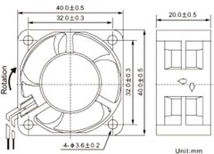 Brushless DC Cooling Fan 5 Blade 12V 40 x 40 x 20mm 4020