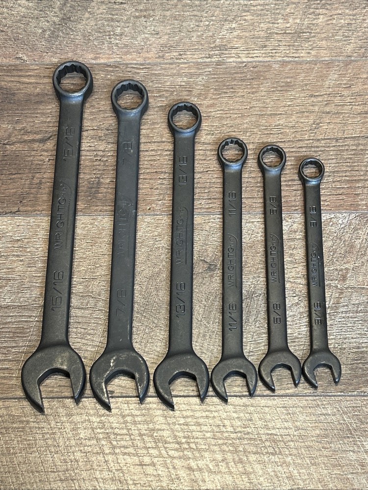 Wright Tools Wright Grip Combination Wrench Set-Black Finish-New Old Stock