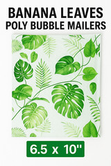 Banana Leaves Poly Bubble Mailers 6.5×10 | Padded Shipping Envelopes Self Seal