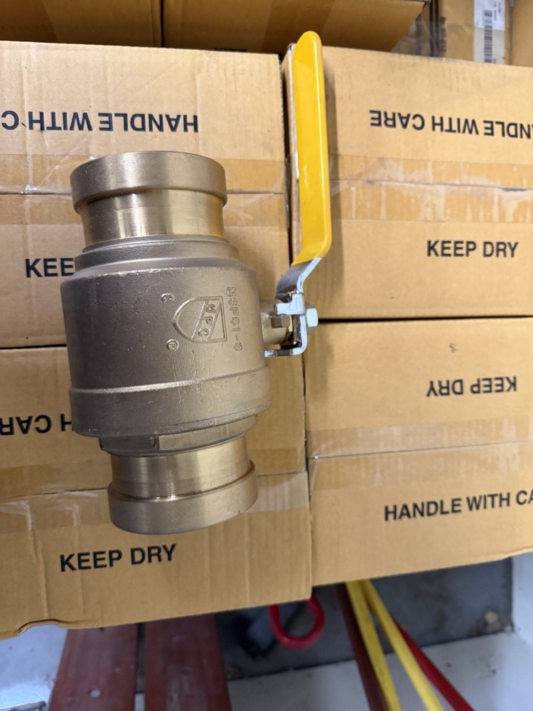 Kessler 4″ press ball valve lead free brass