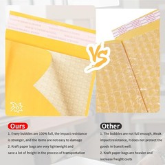 Kraft Bubble Mailers 4x7inch 100Pack Yellow Self-Seal Padded Envelopes Bubble…