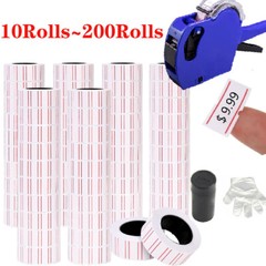 600 Labels Per Roll Red line Price Tag Gun Sticker Refill Ink Roller For MX-5500