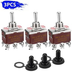 3X 3 Position 6Pin Toggle Switch Heavy Duty 20A 125V/15A 250V DPDT (ON)-OFF-(ON)