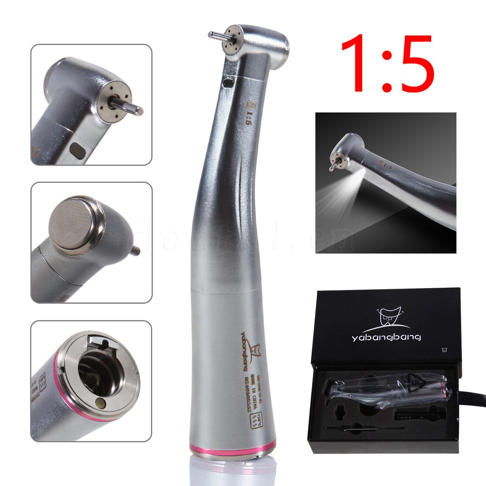 Dental 1:5 LED Fiber Optic Increasing Contra Angle Handpiece US