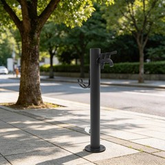 2-Outlets Outdoor Water Column Faucet Floor Mount Column Faucet Garden Faucet