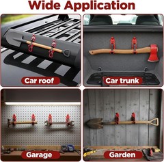 PercyEffie 4 Pcs Shovel Mount Heavy Duty Mounts for Roof Rack Red
