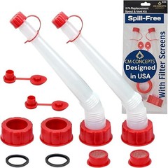 2 pack Universal Replacement Gas Fuel Can Spout & Vent Kit w/ Flexible 9″ Nozzle