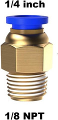 20Pcs 1/4″ Tube OD X 1/8 NPT Male Push to Connect Fittings – Air Water Quick Con