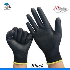 10 Pair Logo-Free Polyurethane Safety Work Gloves – Palm Coated Durable Grip