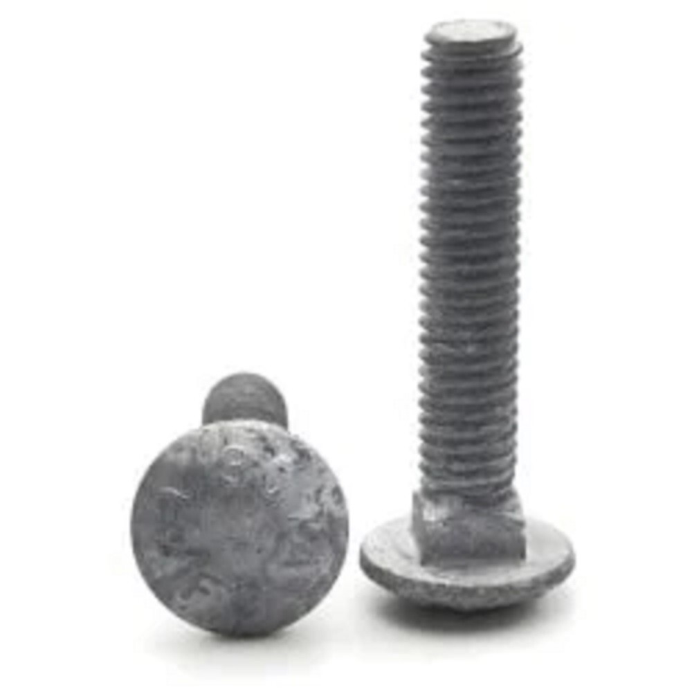 3/8-16 X 4 Hot Dipped Galvanized Carriage Bolts 16 Pieces