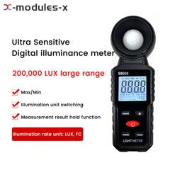 S8608 LCD Light Meter Digital Illuminance Meter Luxmeter Photometer 200000Lux