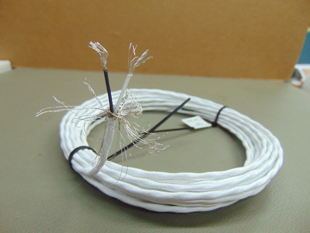10 ft 24 AWG Shielded Silver Plated PTFE Teflon(R) Wire Twisted Pair SPC Wht Blk