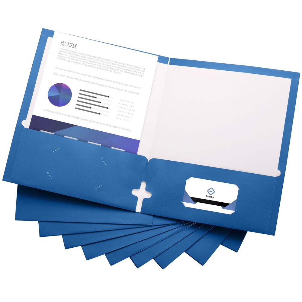 20 Pack Two Pocket Folders, Letter Size Paper Folders with Business Card Holder