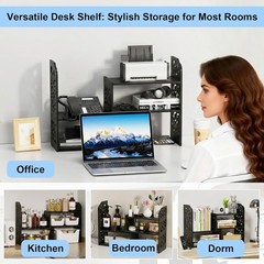 Elegant Black PVC Shelves for Desk – Adjustable & Stylish Organizer for Any Room