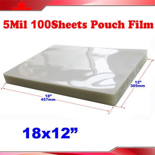 5 Mil Clear 12″ x 18″ Large Size Glossy Thermal Laminating Pouches Lamination Sh