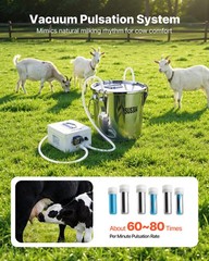 VEVOR Goat Milking Machine Goat Milker 3.2 Gal / 12 L Bucket for Cows and Goats