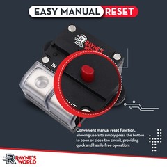 200 Amp 12-48V DC Inline Circuit Breaker with Dust Cover Car/Audio/Boat/Solar