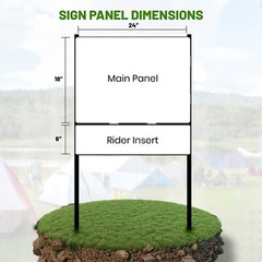 Real Estate Yard Sign Metal Frame, 18 x 24 Slide-In (1) Rider, Black (Pack of 5)