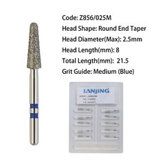 Zirconia Diamond Burs Dental Adjustment FG Round End Taper Cylinder Football