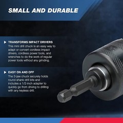 Convertidor Adaptador Guia De Mandril Para Taladro 3/8 Vastago Hexagonal A 1/4