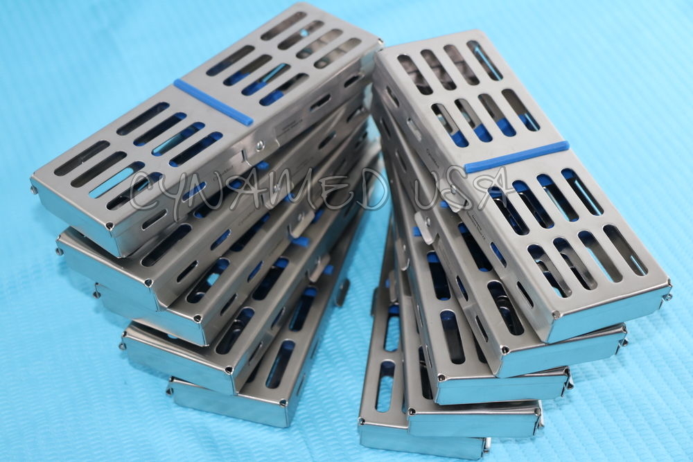10 GERMAN DENTAL AUTOCLAVE STERILIZATION CASSETTE RACK BOX TRAY FOR 5 INSTRUMENT