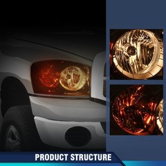 Right Headlight w/Bulbs Dodge Ram 1500 2500 3500 2006-2009 Clear Amber Halogen
