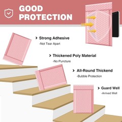 Stylish 4×8 Inch Light Pink Bubble Mailers – 100pcs Reliable Packaging Solution